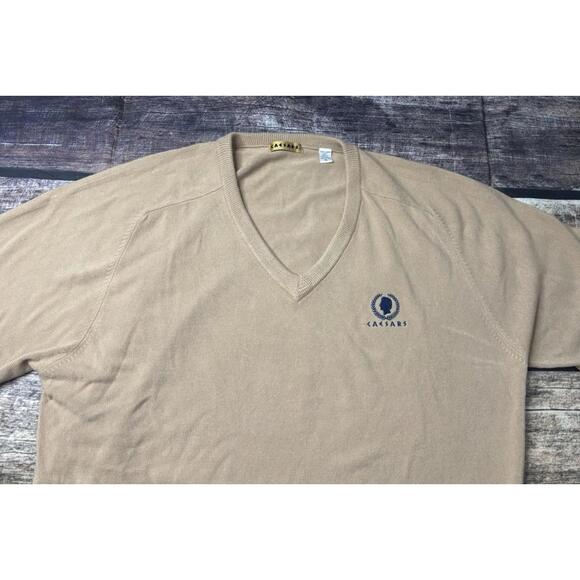 VTG Caesars Palace Sweater Mens XL Cashmerlon V-Neck Knit - Picture 4 of 14